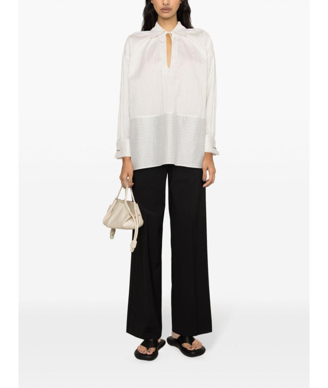 MAX MARA Белая хлопковая рубашка, фото 4