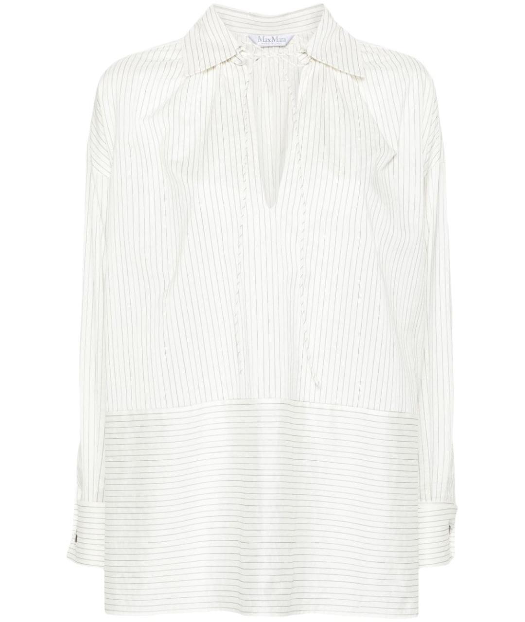 MAX MARA Белая хлопковая рубашка, фото 1