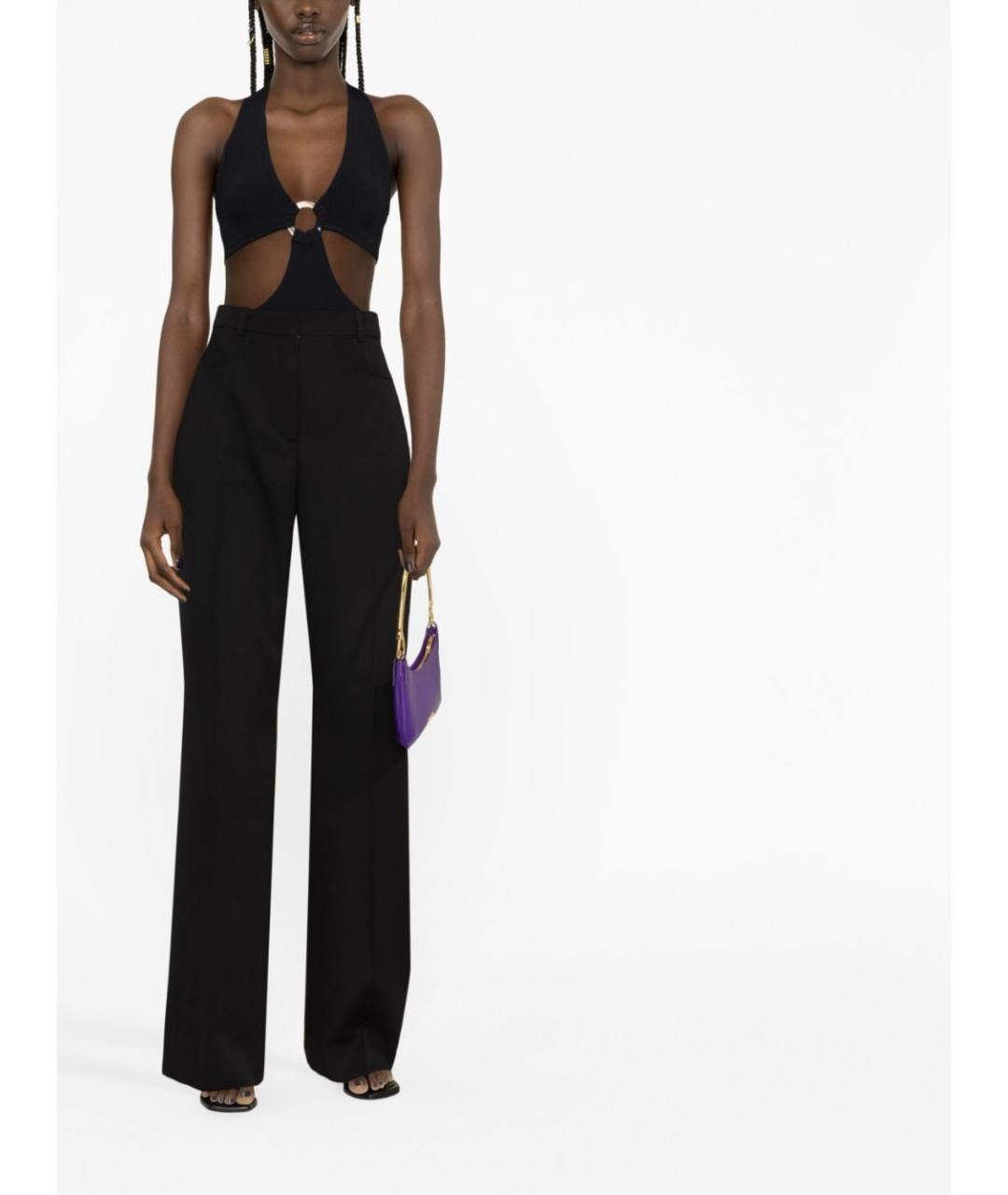 JACQUEMUS Черные хлопковые прямые брюки, фото 3