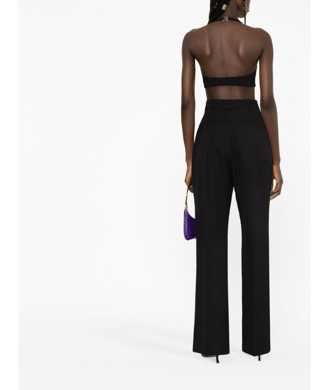 JACQUEMUS Черные хлопковые прямые брюки, фото 4