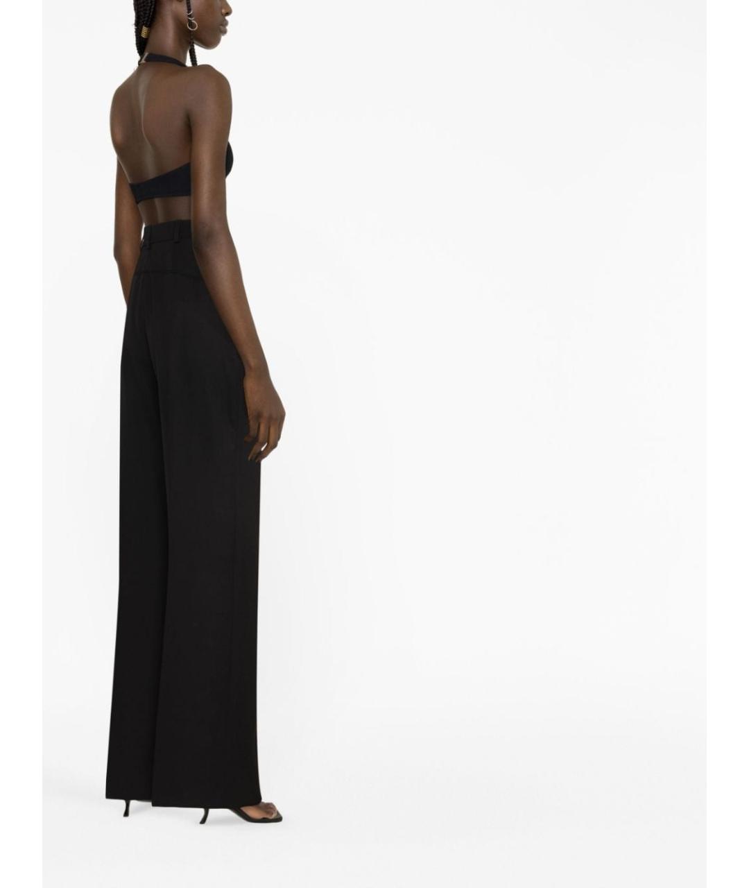JACQUEMUS Черные хлопковые прямые брюки, фото 2