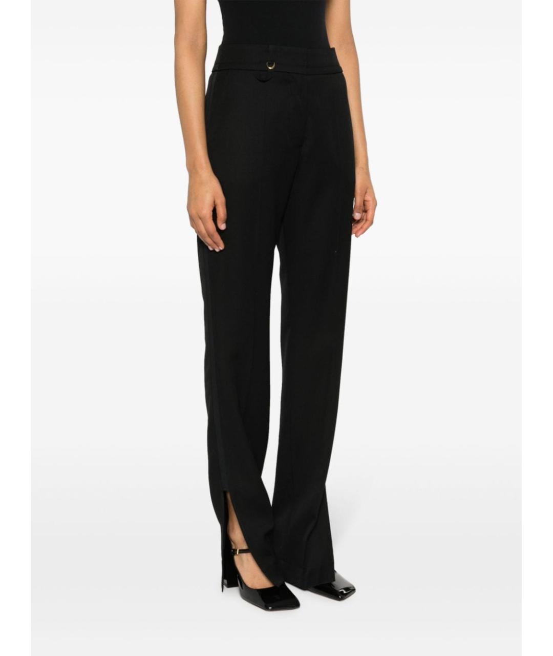 JACQUEMUS Черные хлопковые прямые брюки, фото 2