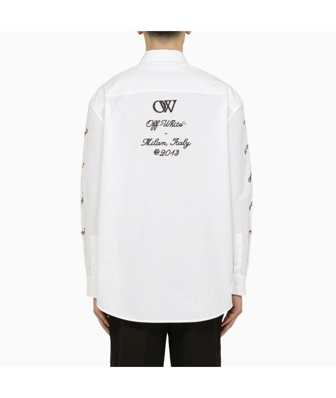 OFF-WHITE Белая хлопковая кэжуал рубашка, фото 3