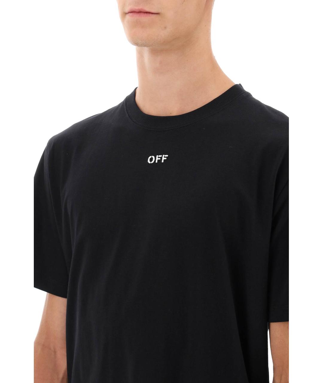 OFF-WHITE Черная вискозная футболка, фото 4