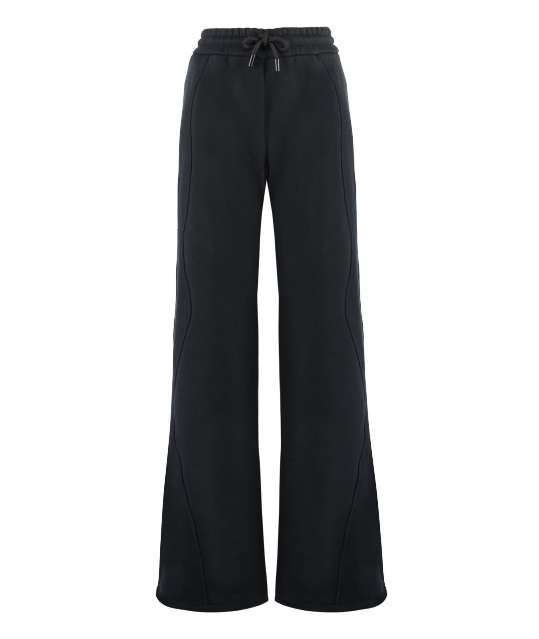OFF-WHITE Черные хлопковые прямые брюки, фото 1