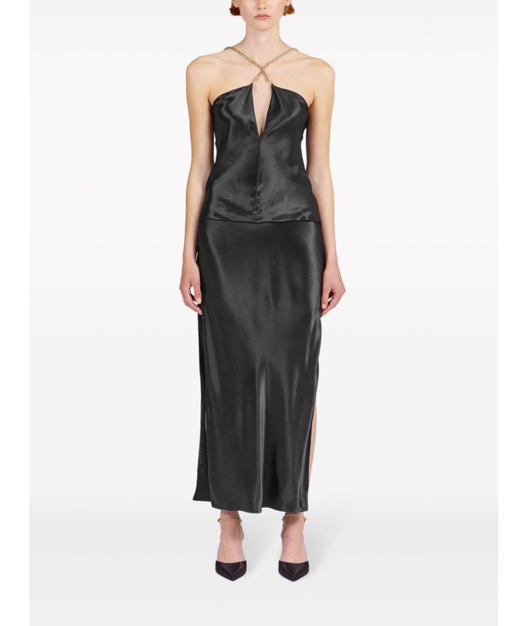 FERRAGAMO Черная вискозная майка, фото 2