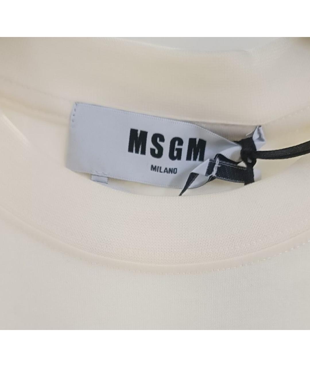 MSGM Бежевая хлопковая футболка, фото 3