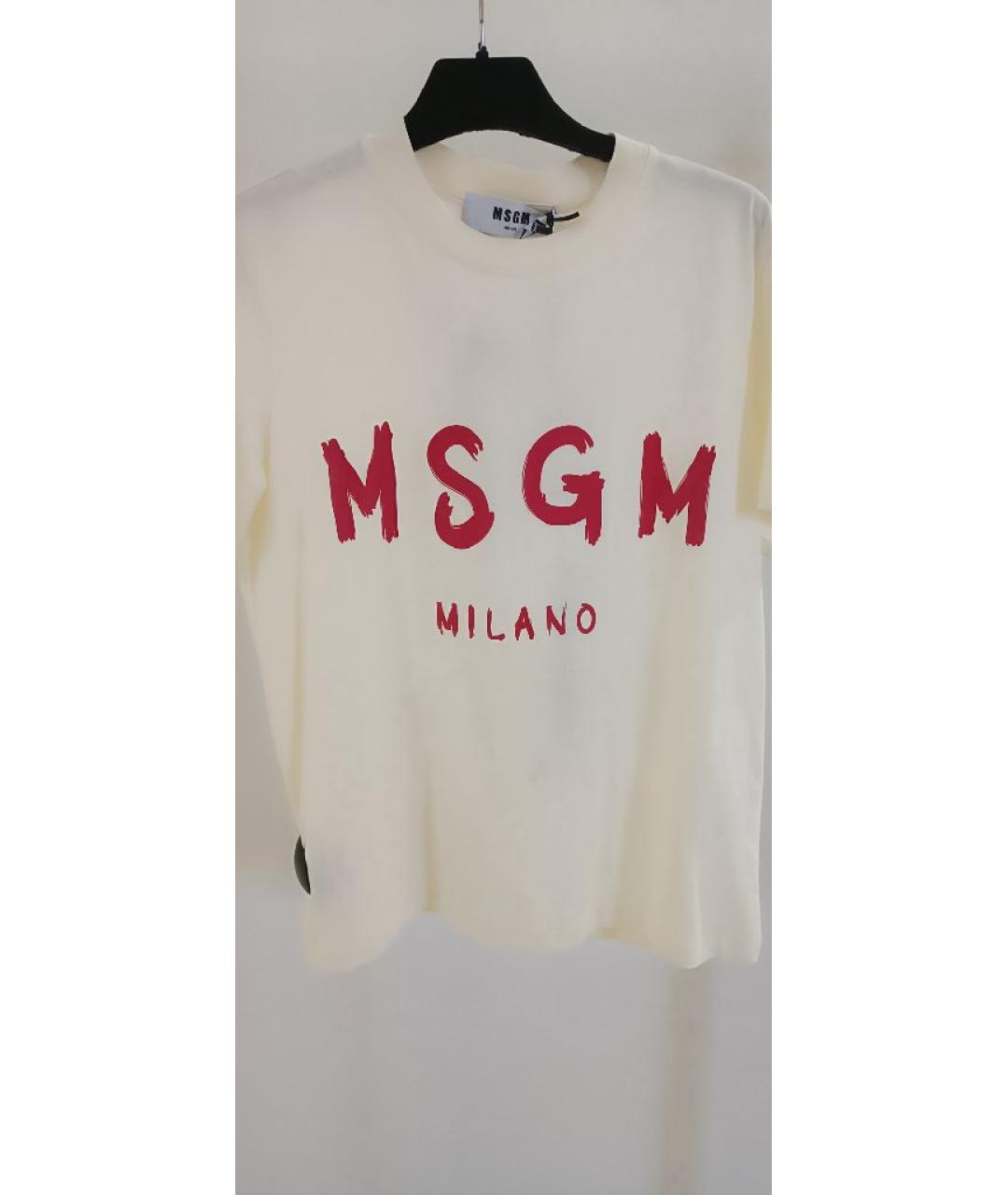 MSGM Бежевая хлопковая футболка, фото 6