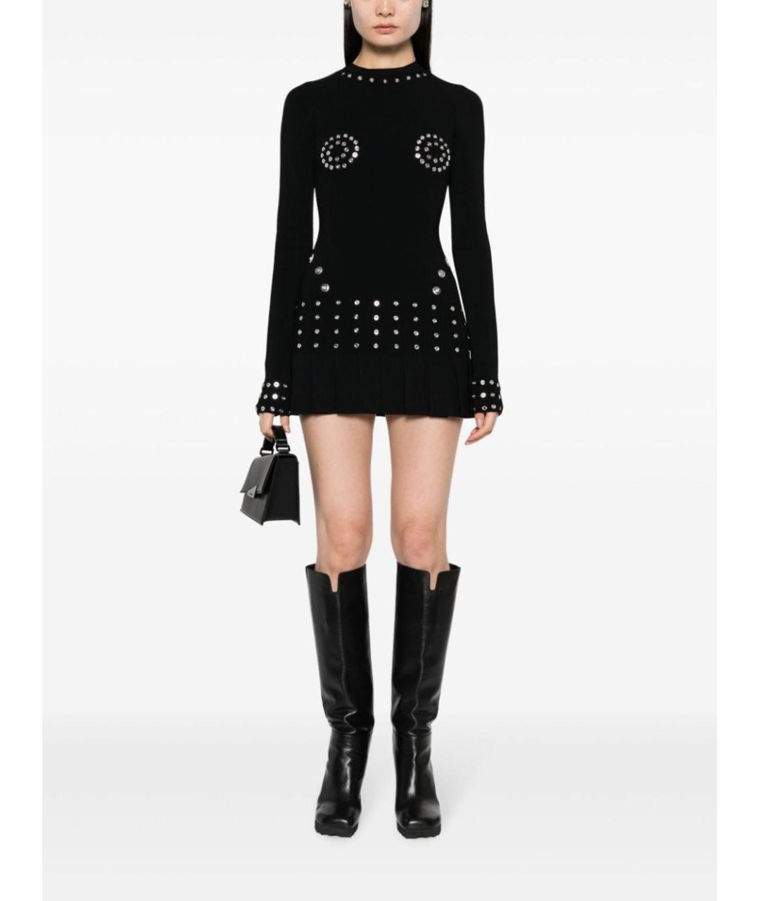 OFF-WHITE Черное полиэстеровое повседневное платье, фото 2