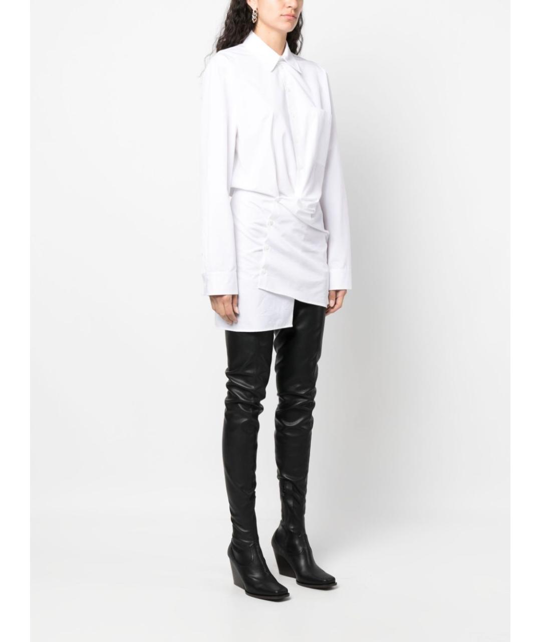 OFF-WHITE Белое хлопковое повседневное платье, фото 3