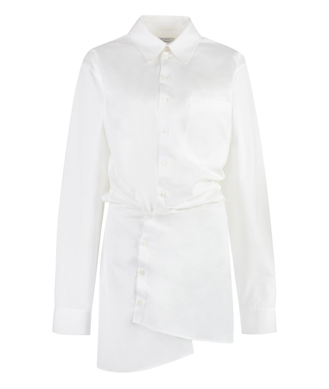 OFF-WHITE Белое хлопковое повседневное платье, фото 1