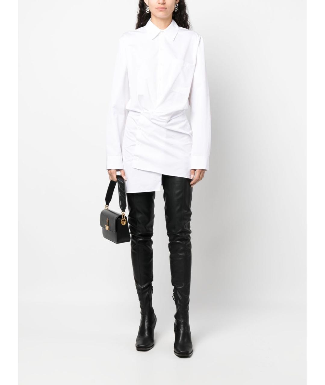 OFF-WHITE Белое хлопковое повседневное платье, фото 5
