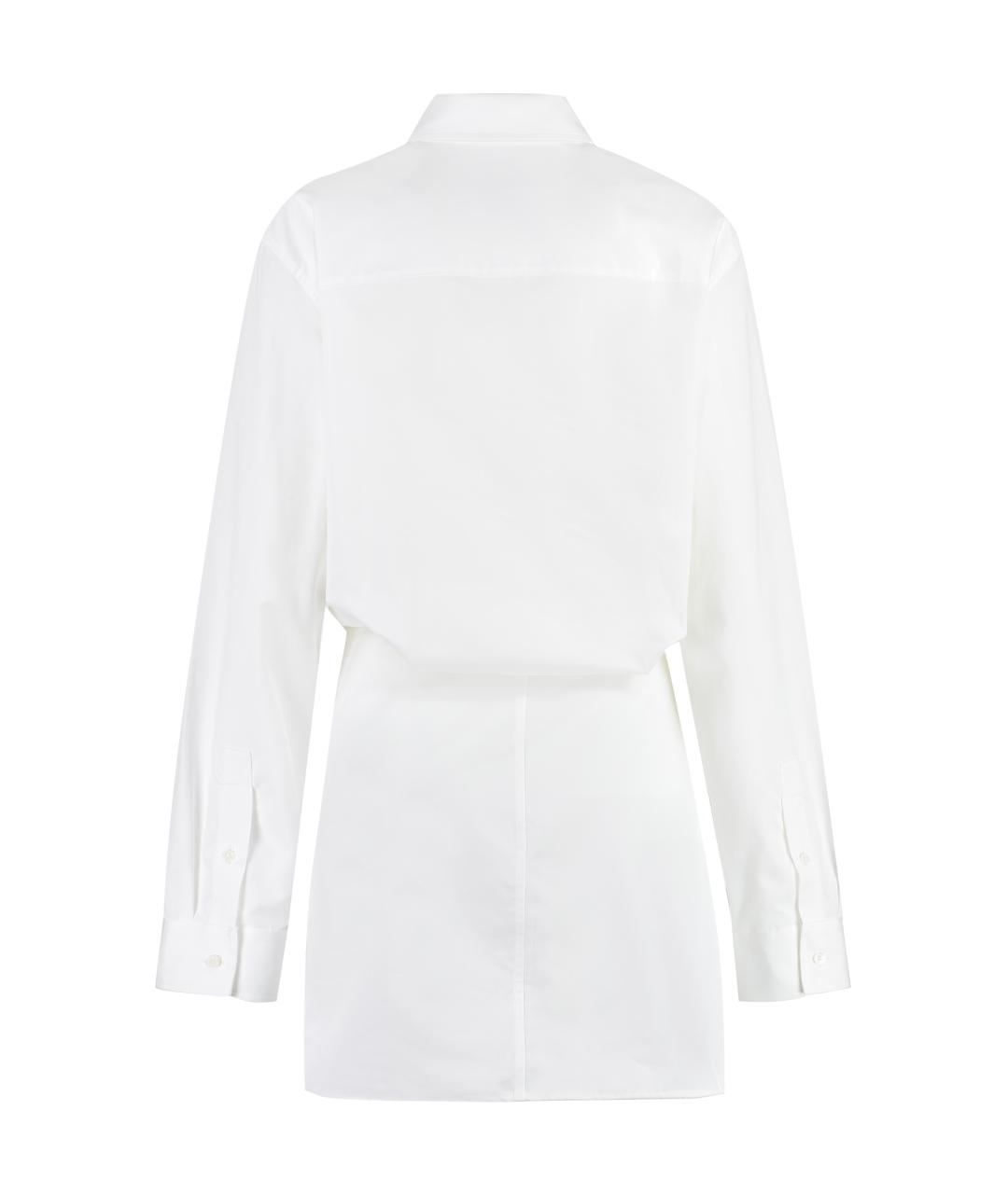 OFF-WHITE Белое хлопковое повседневное платье, фото 2