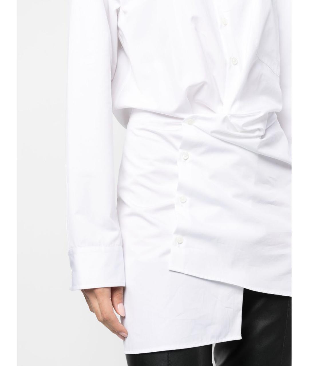 OFF-WHITE Белое хлопковое повседневное платье, фото 4