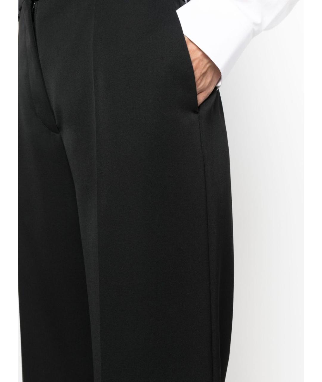 LANVIN Черные шерстяные прямые брюки, фото 3
