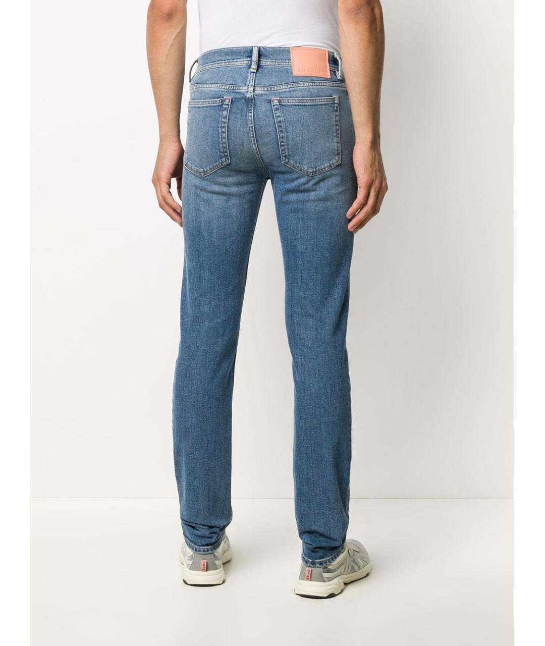 ACNE STUDIOS Синие хлопковые прямые джинсы, фото 3