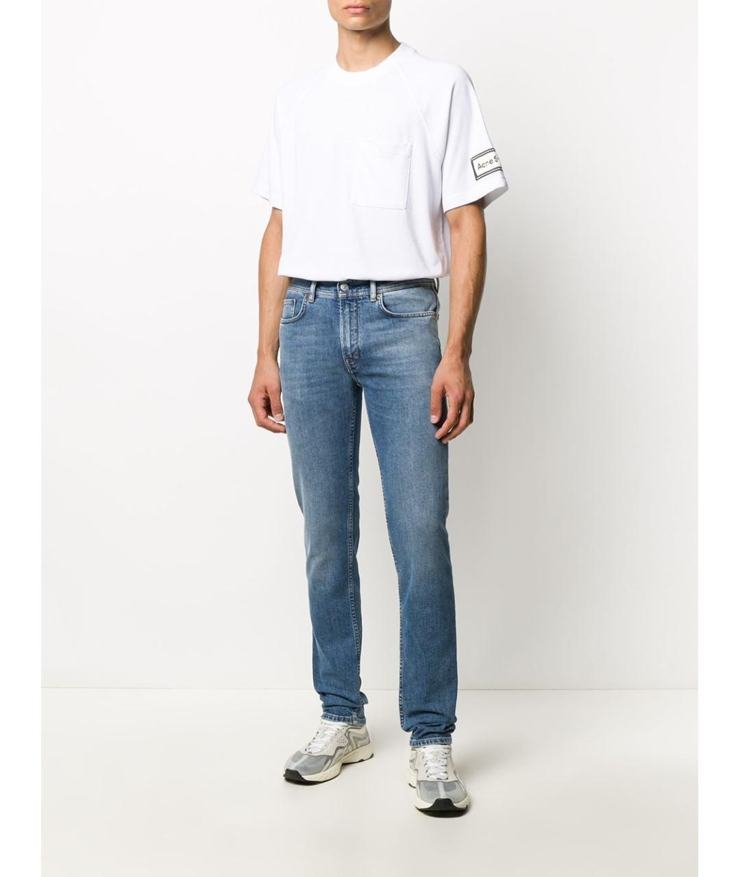 ACNE STUDIOS Синие хлопковые прямые джинсы, фото 5
