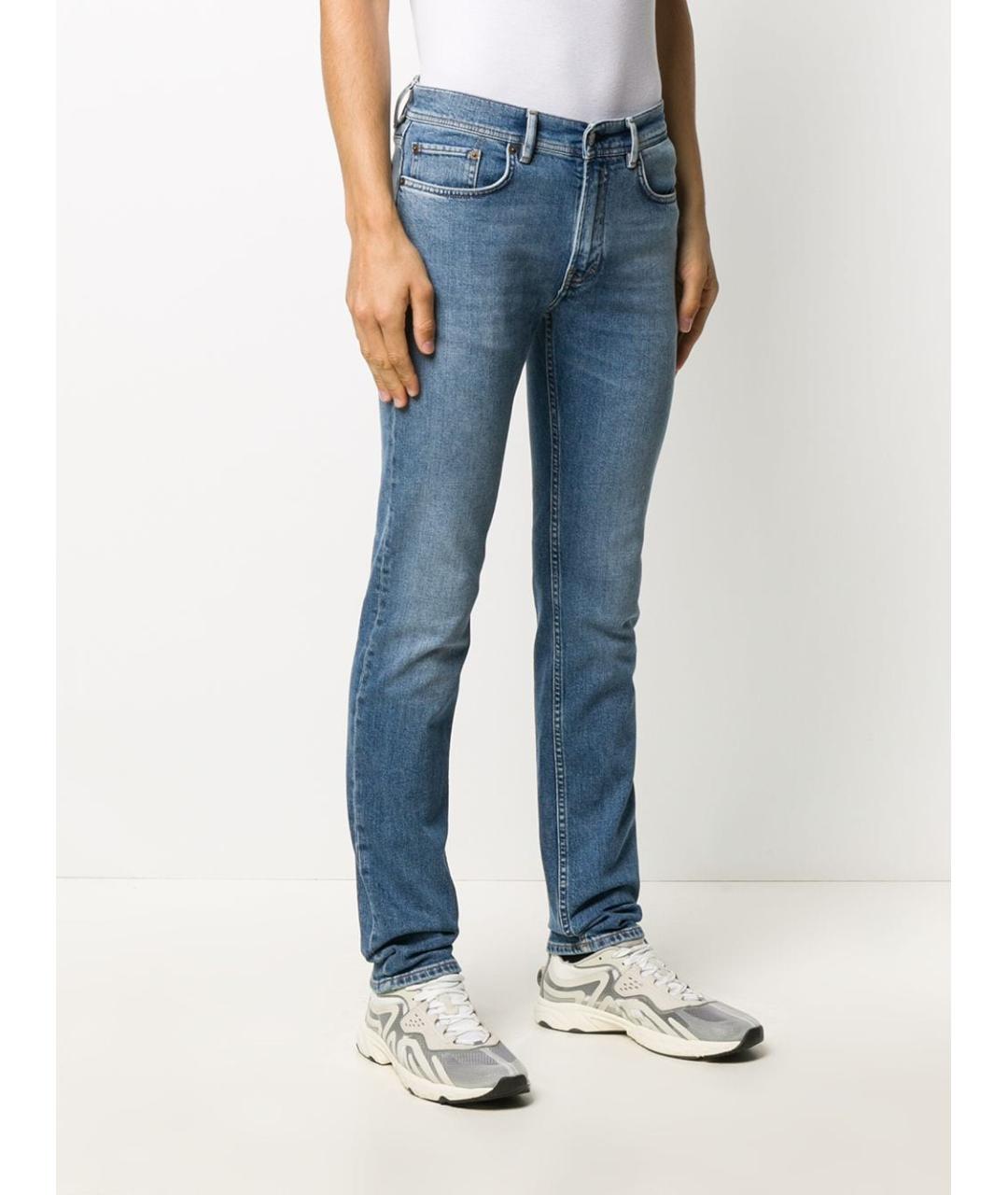 ACNE STUDIOS Синие хлопковые прямые джинсы, фото 4