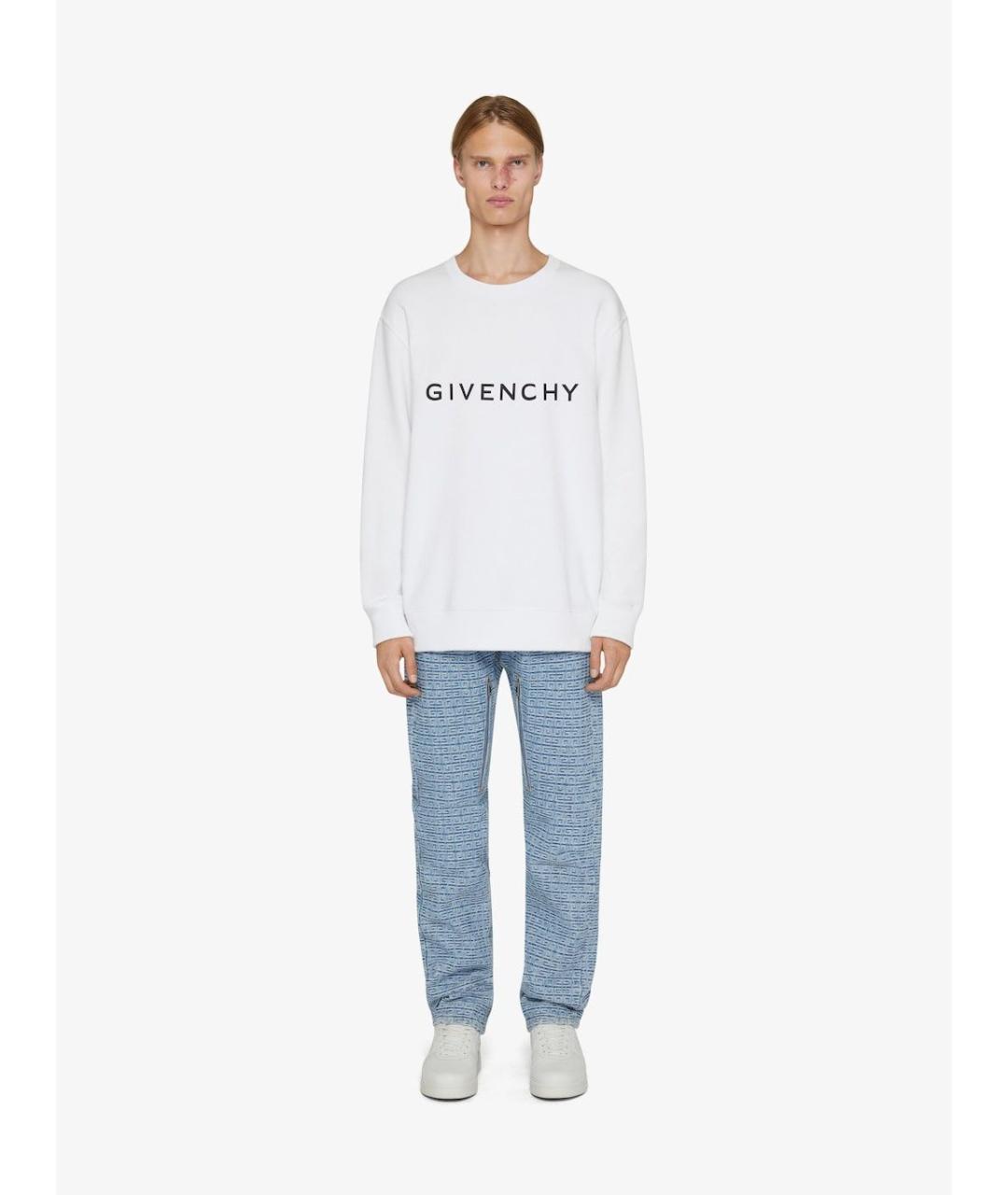 GIVENCHY Голубые хлопковые прямые джинсы, фото 3