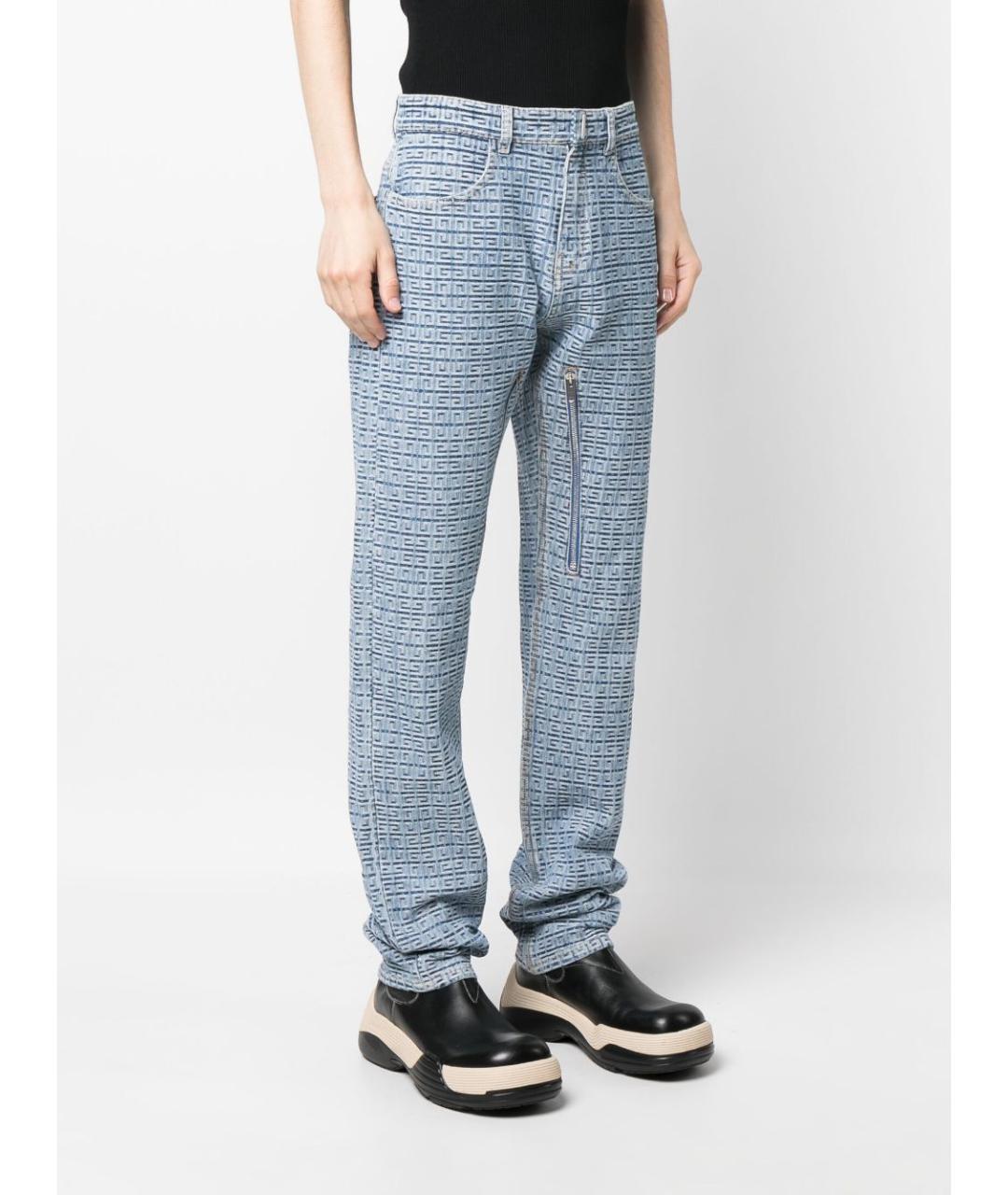 GIVENCHY Голубые хлопковые прямые джинсы, фото 5
