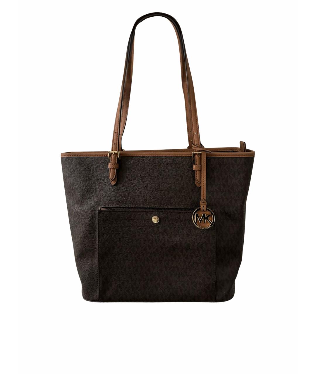 MICHAEL KORS Коричневая сумка тоут из канвы, фото 1