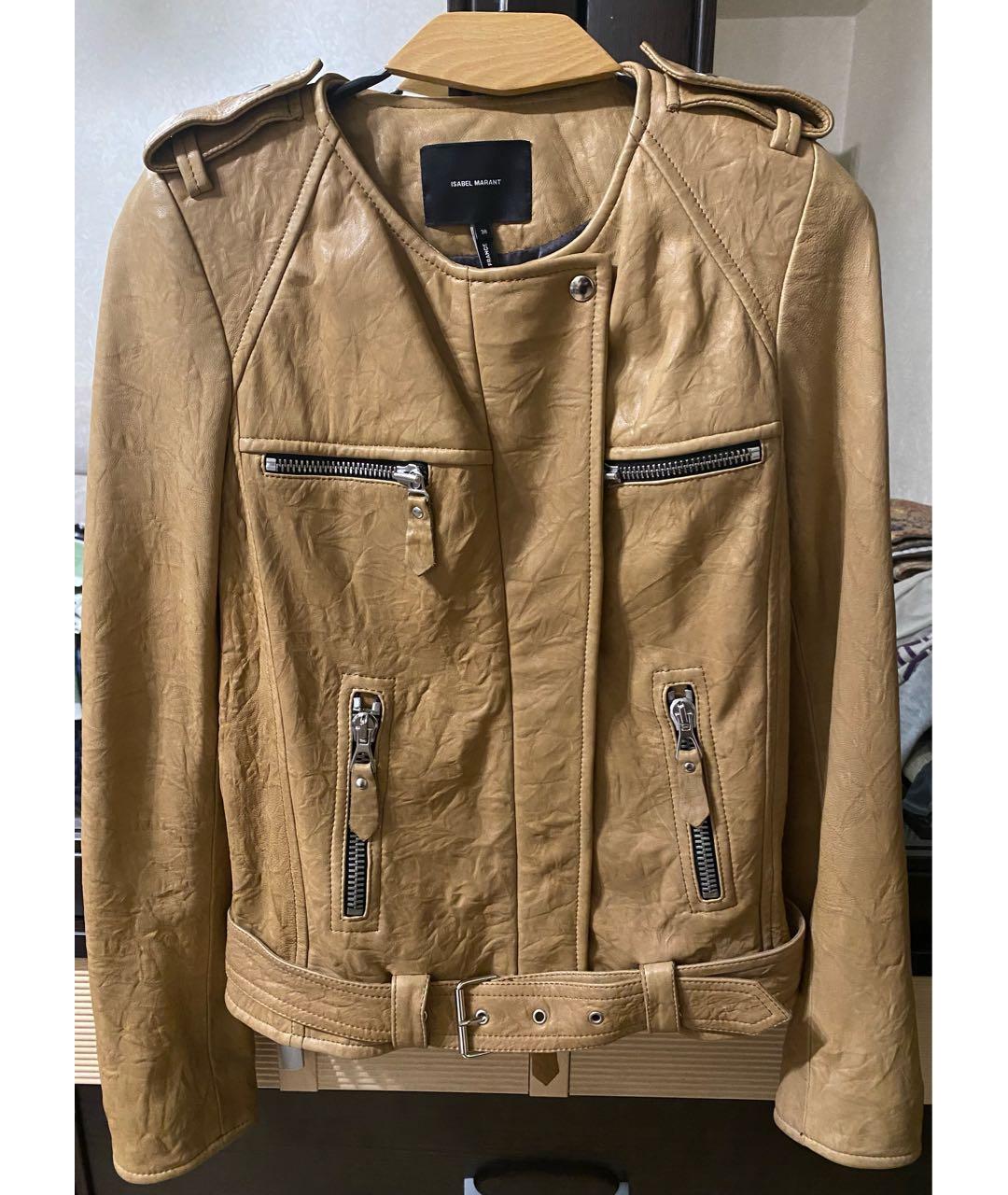 ISABEL MARANT Горчичная кожаная куртка, фото 3
