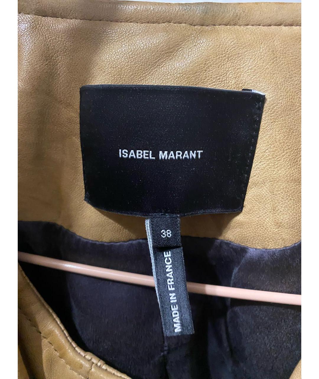 ISABEL MARANT Горчичная кожаная куртка, фото 2