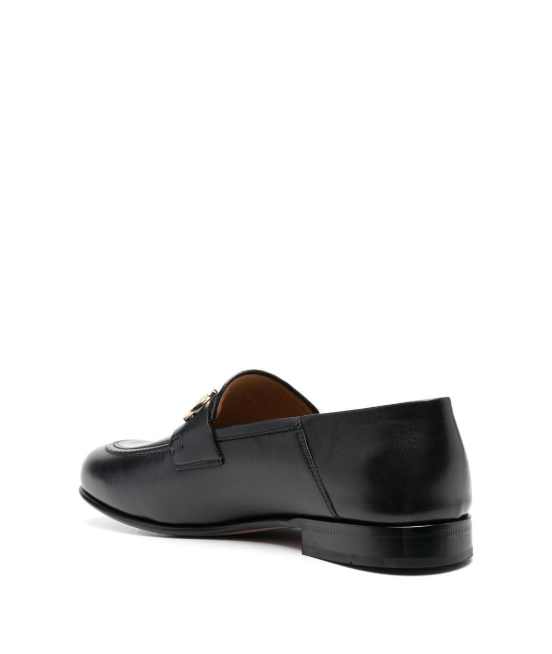 FERRAGAMO Черные кожаные лоферы, фото 3
