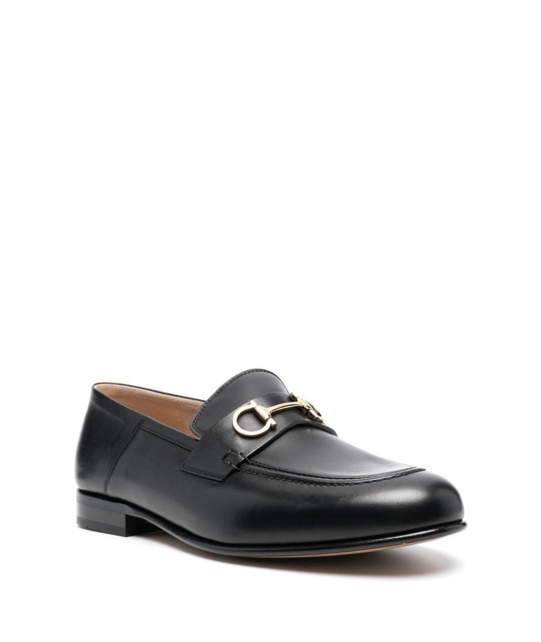FERRAGAMO Черные кожаные лоферы, фото 2