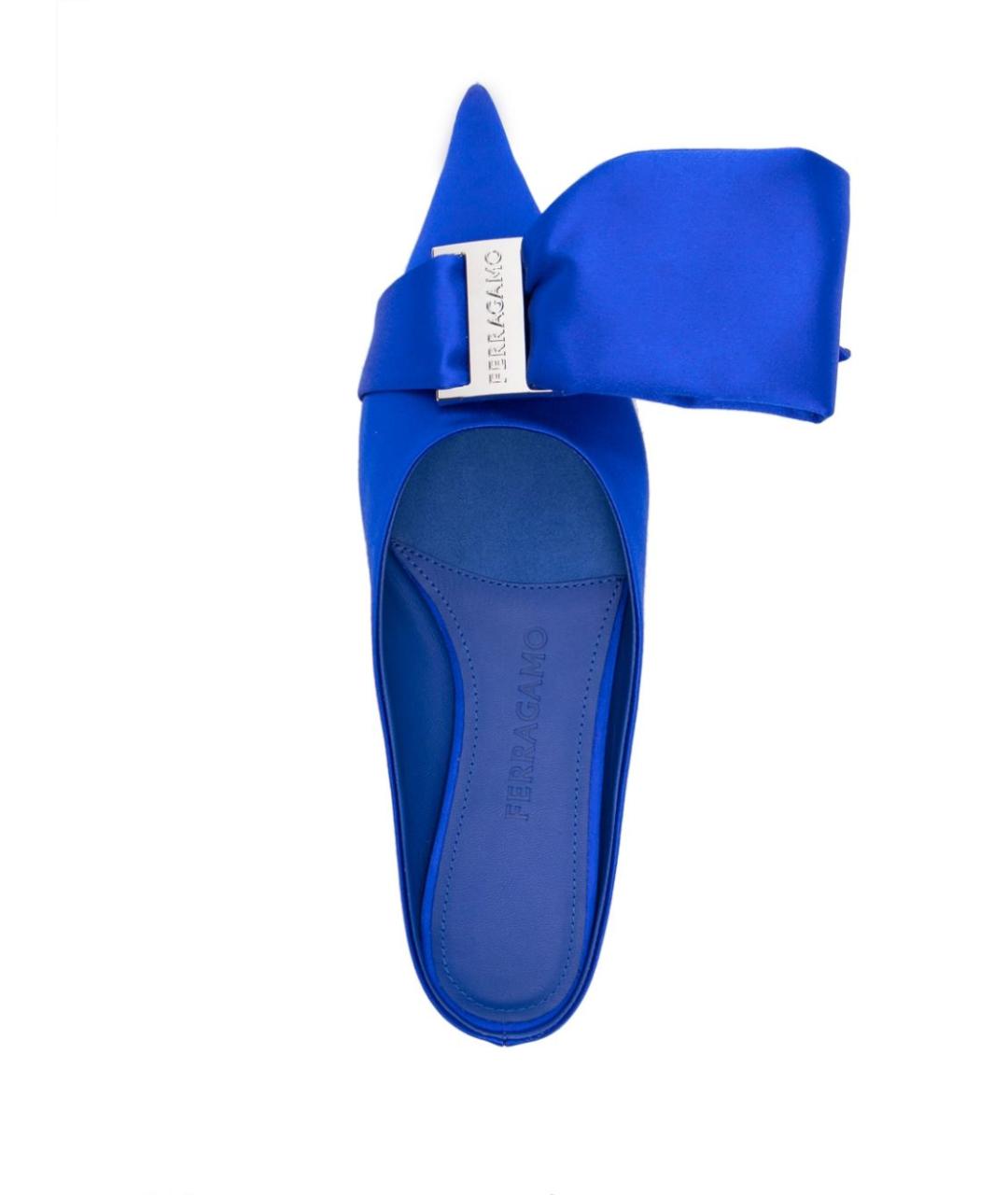 FERRAGAMO Синие мюли, фото 4