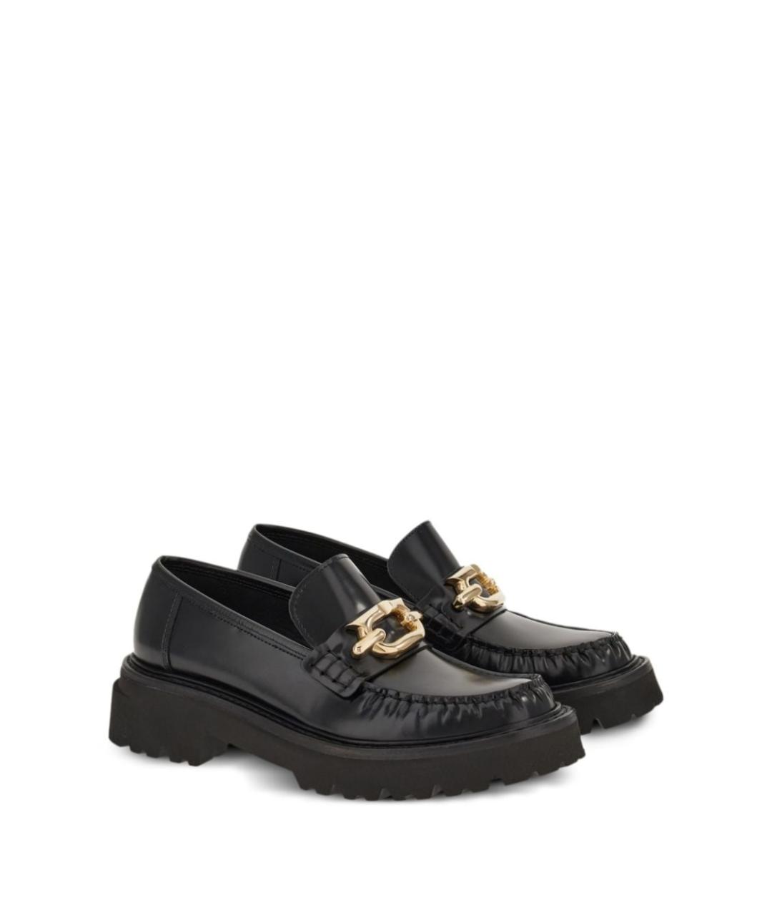 FERRAGAMO Черные кожаные лоферы, фото 2