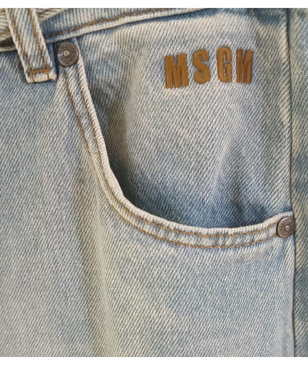 MSGM Голубые хлопковые прямые джинсы, фото 5