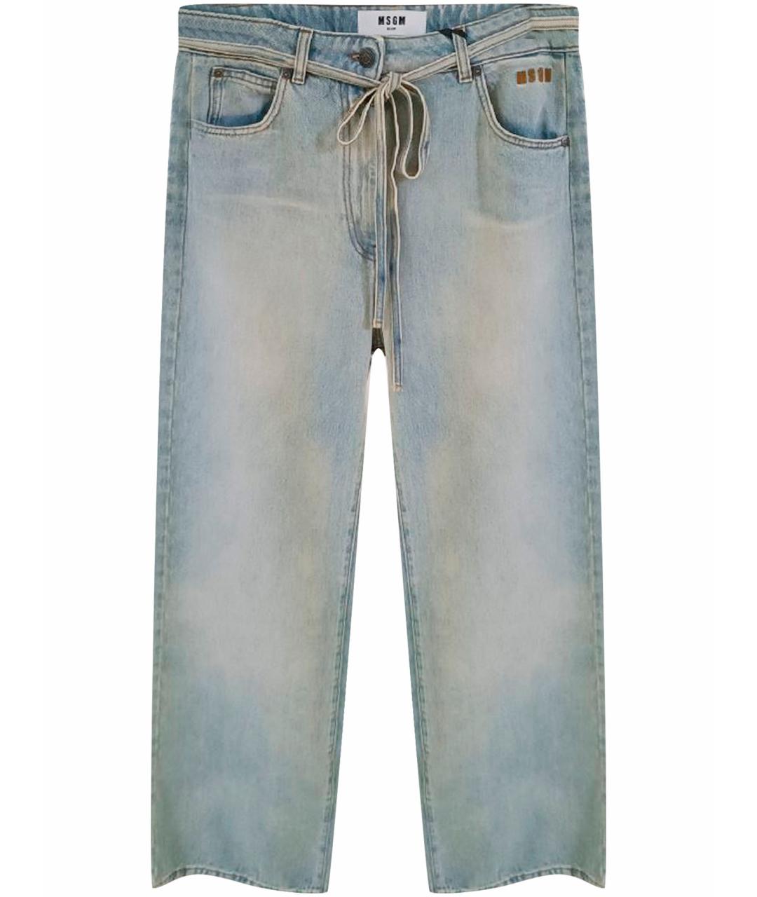 MSGM Голубые хлопковые прямые джинсы, фото 1