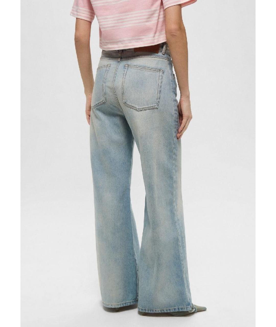 MSGM Голубые хлопковые прямые джинсы, фото 2