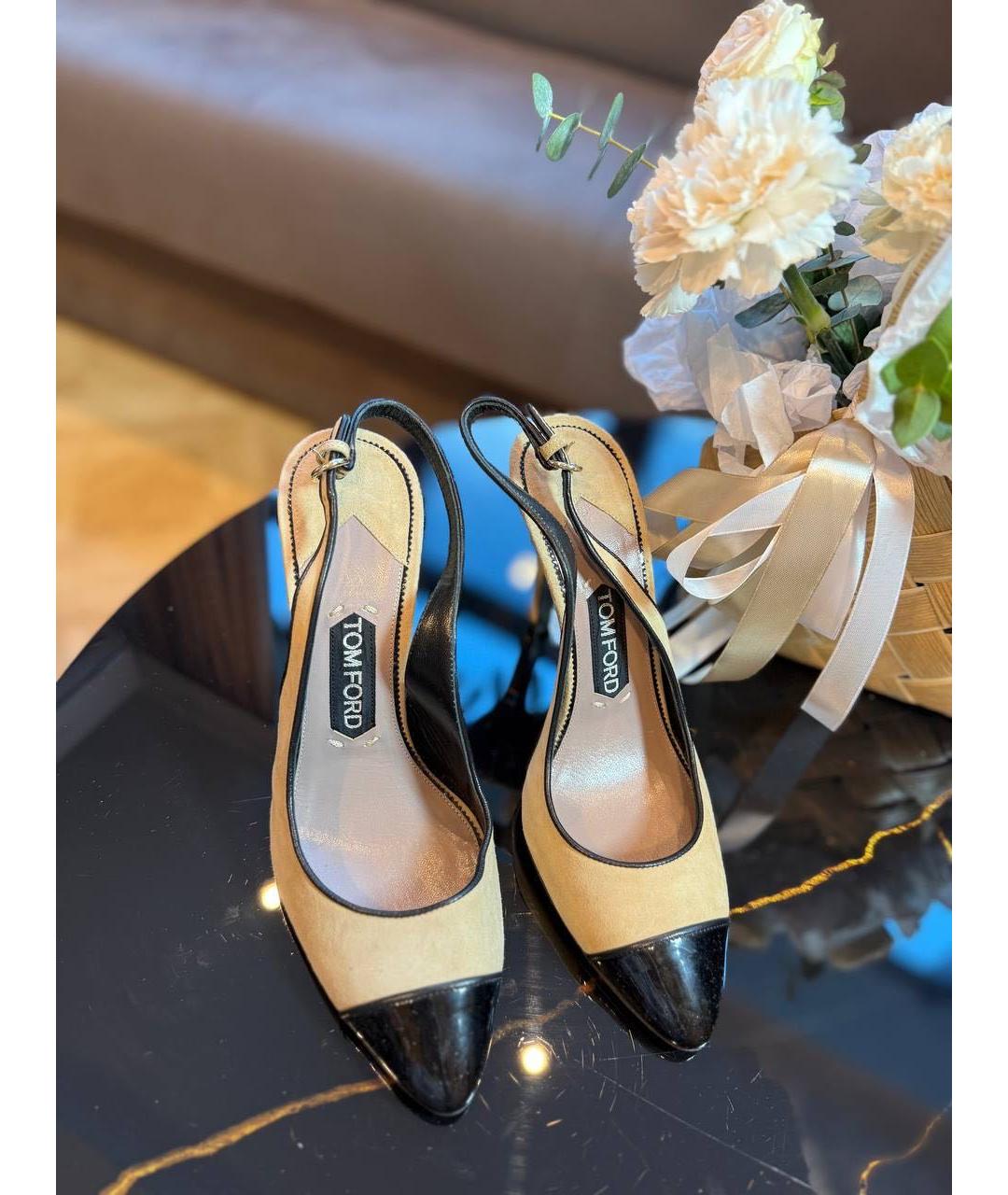 TOM FORD Бежевые кожаные туфли, фото 2
