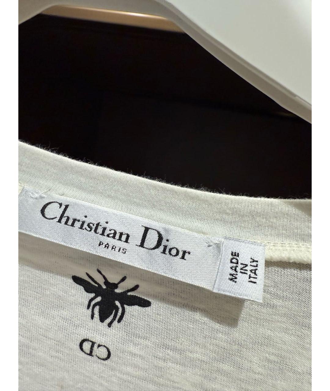 CHRISTIAN DIOR Белая хлопковая футболка, фото 2