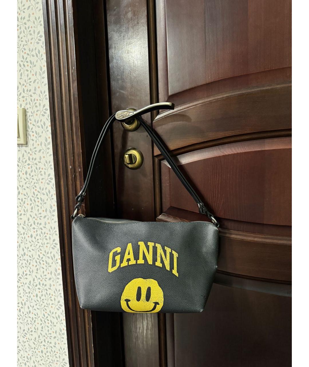 GANNI Черная сумка через плечо из искусственной кожи, фото 2