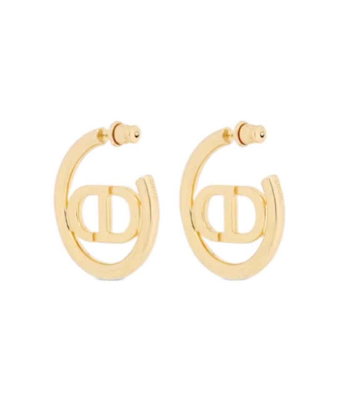 CHRISTIAN DIOR Золотые металлические серьги, фото 3