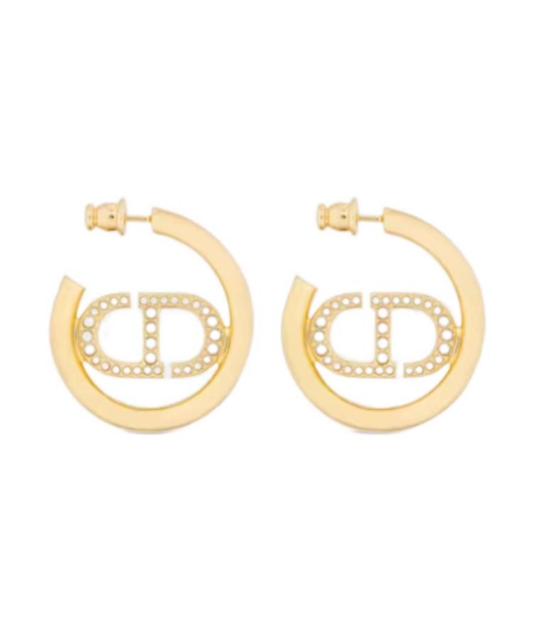 CHRISTIAN DIOR Золотые металлические серьги, фото 2