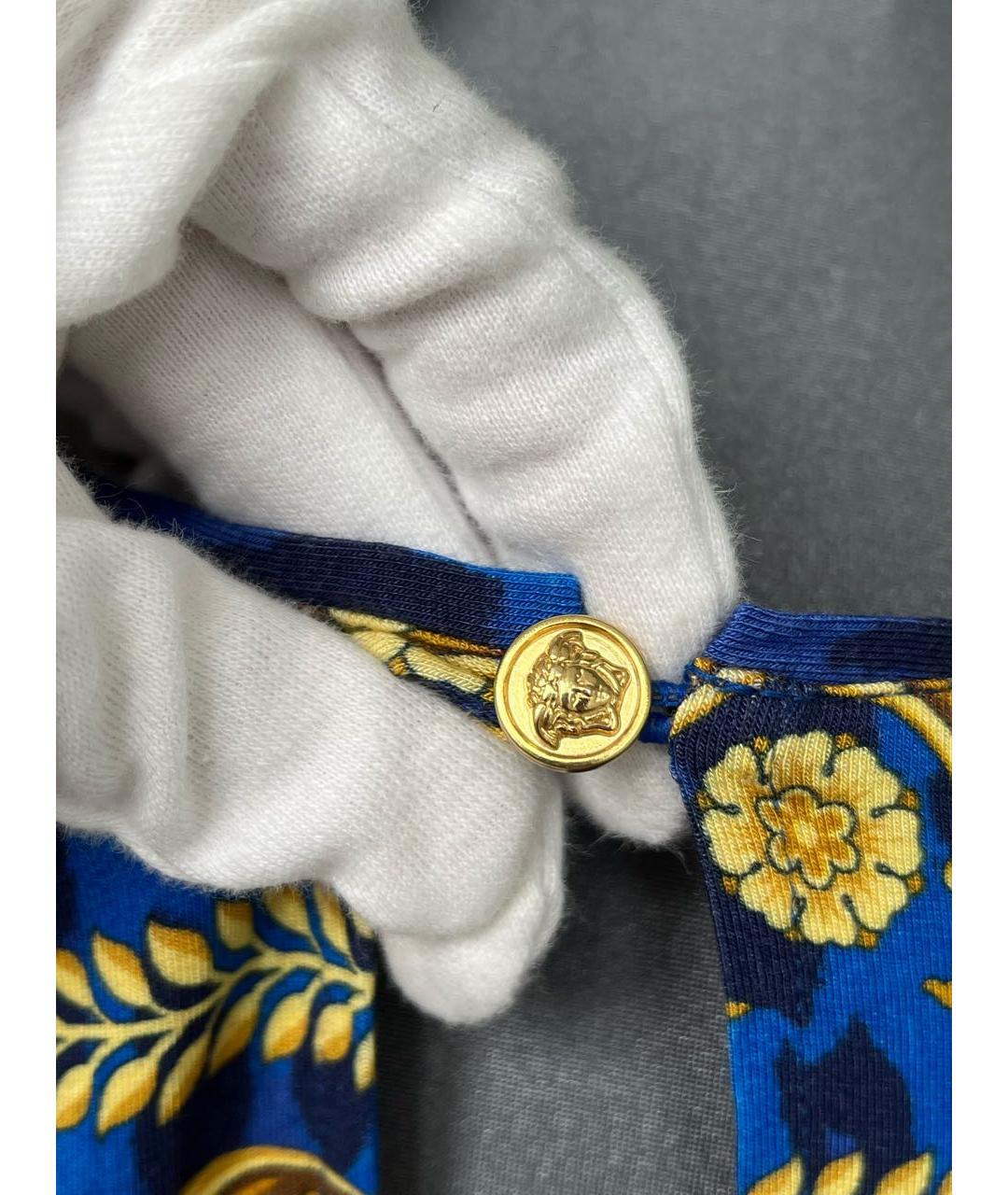 VERSACE Синее вискозное платье, фото 4