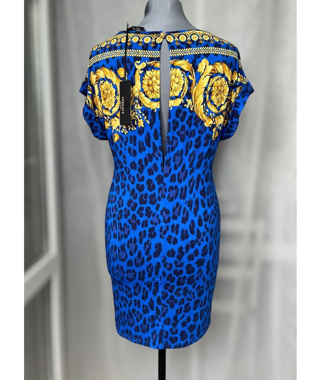 VERSACE Синее вискозное платье, фото 2