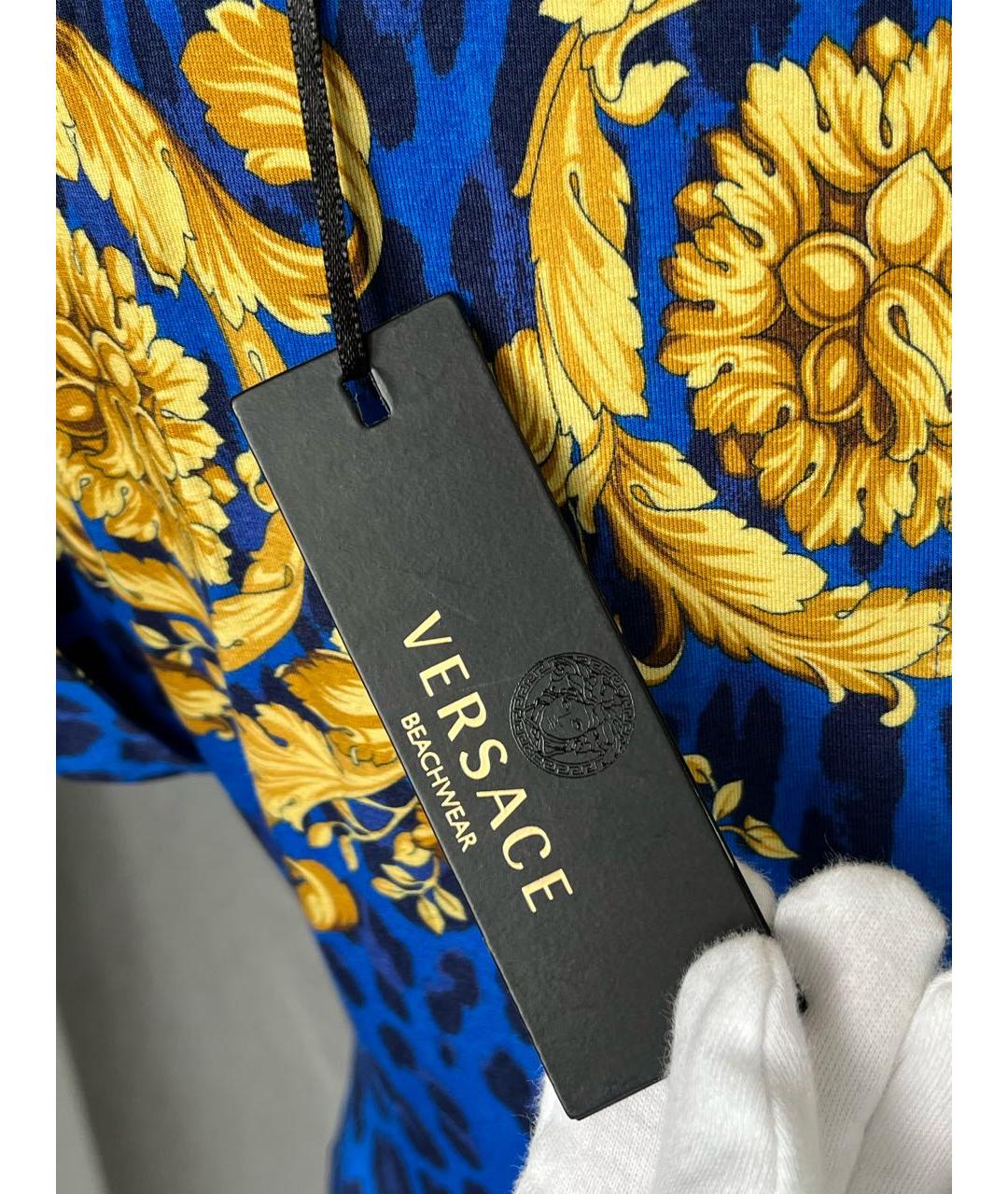 VERSACE Синее вискозное платье, фото 5