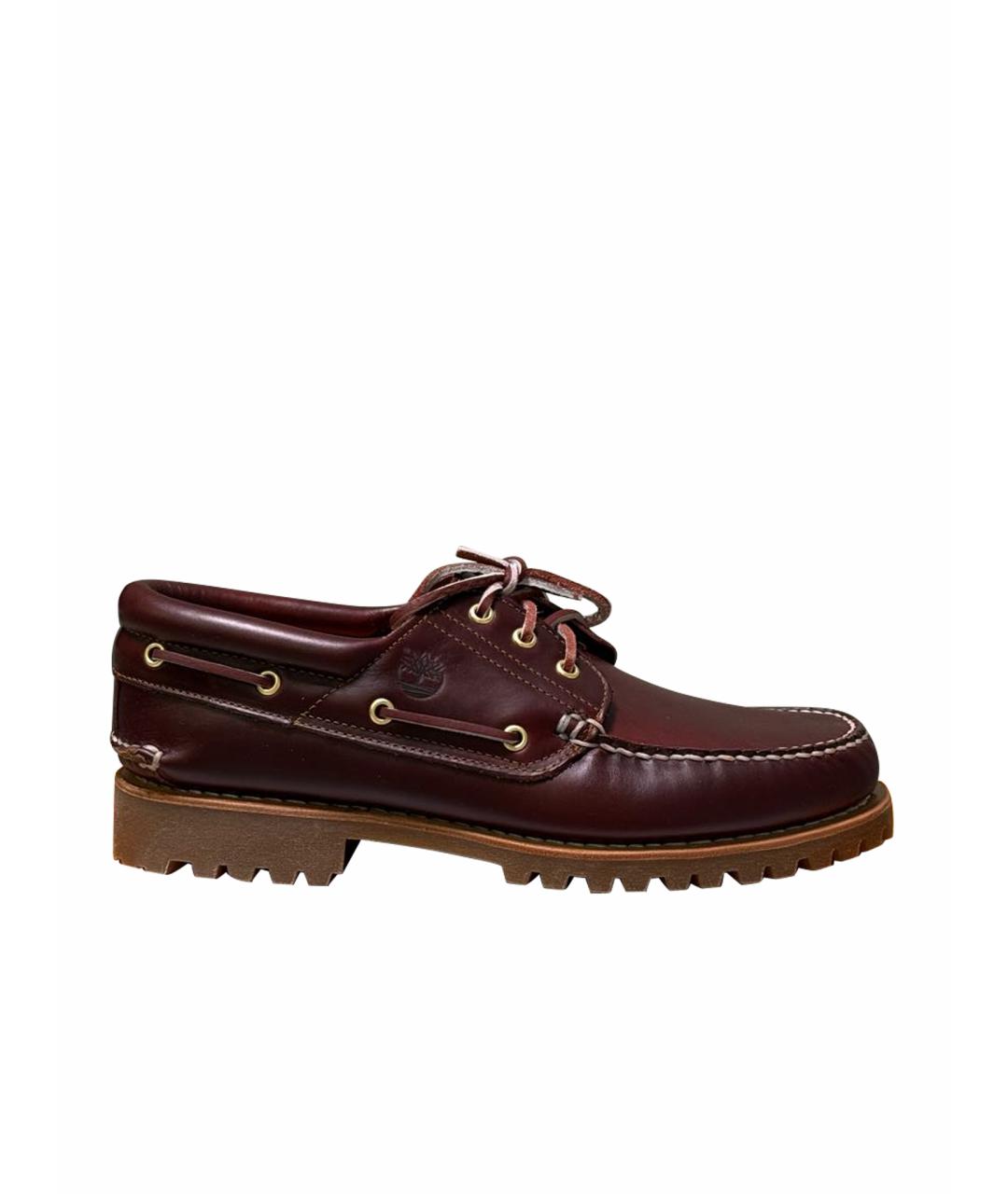 TIMBERLAND Бордовые кожаные низкие ботинки, фото 1