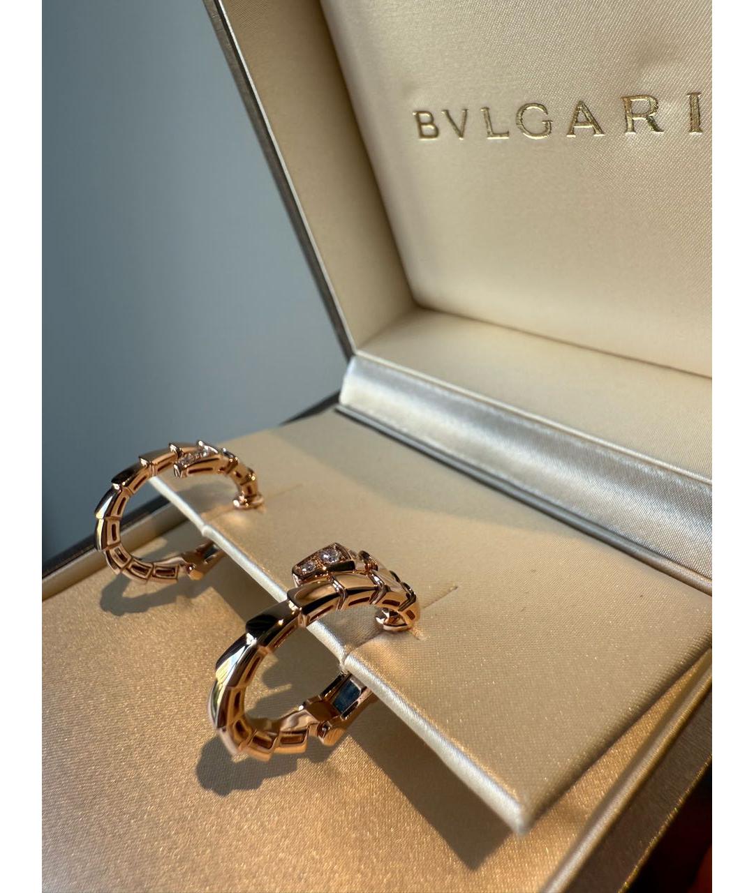 BVLGARI Золотые серьги из розового золота, фото 4