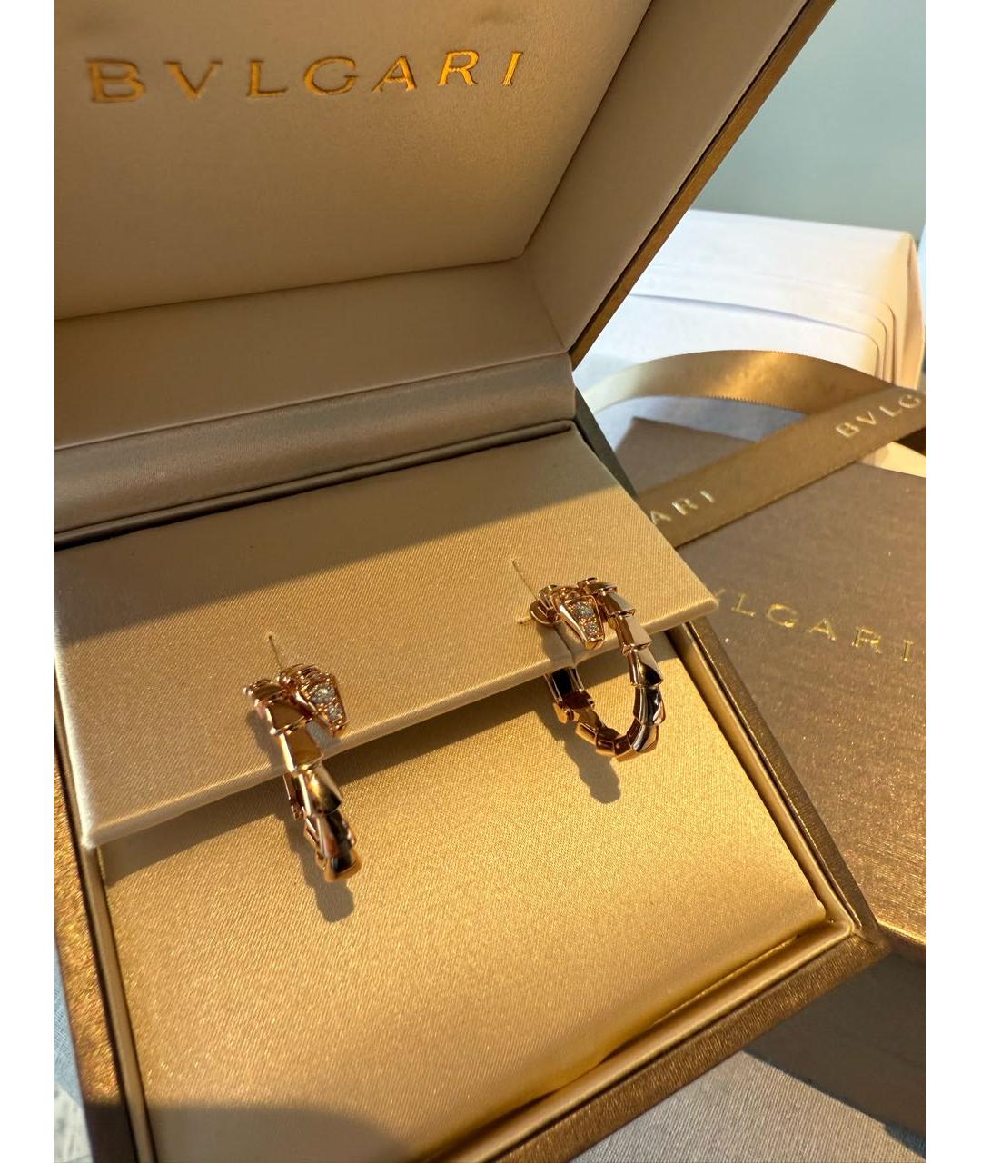 BVLGARI Золотые серьги из розового золота, фото 6