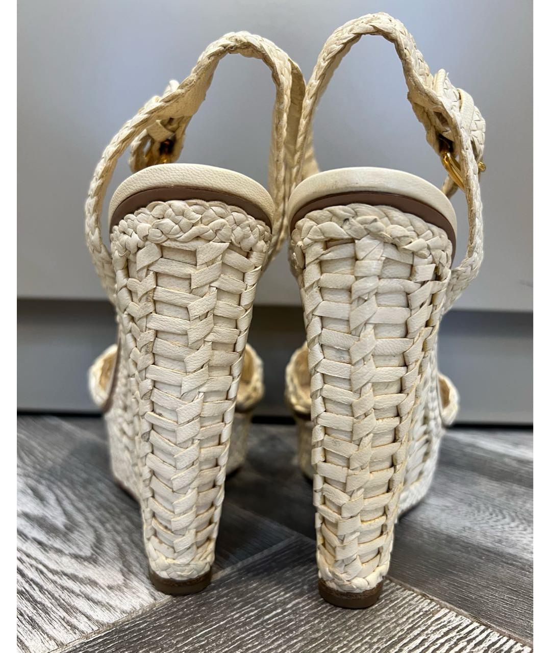 PRADA Белые кожаные босоножки, фото 4