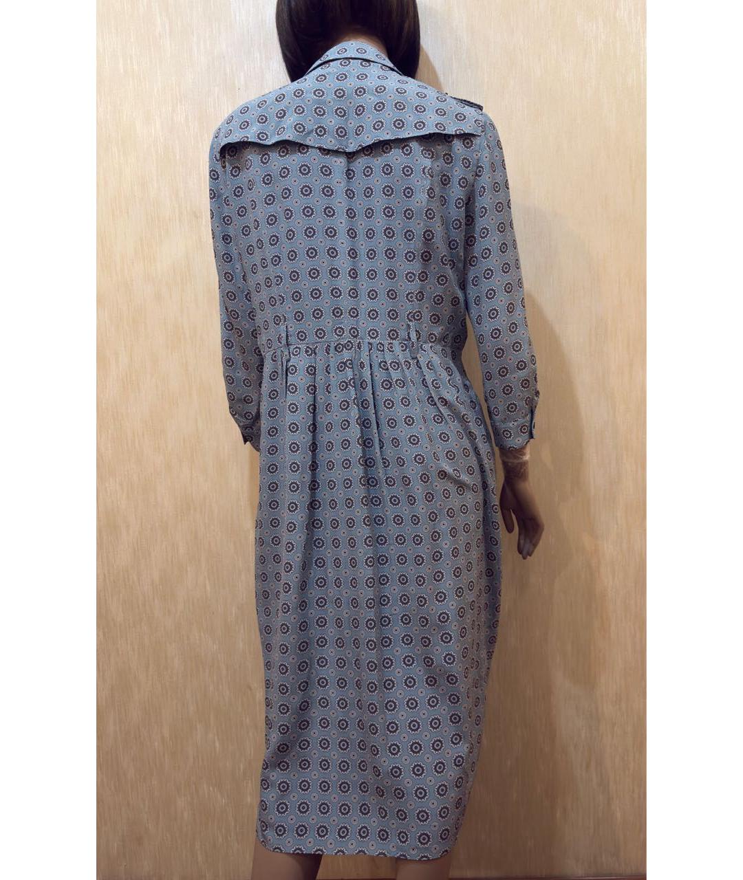 BURBERRY Мульти шелковое повседневное платье, фото 7