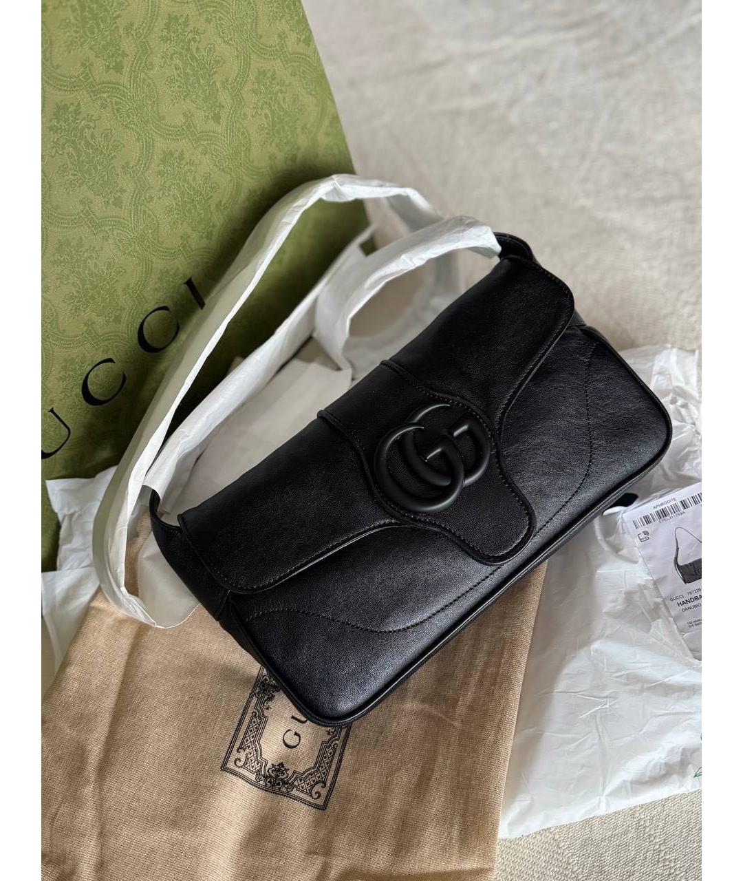 GUCCI Черная кожаная сумка через плечо, фото 3