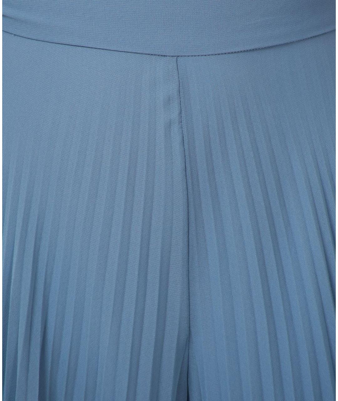 MAX MARA Синие полиэстеровые брюки широкие, фото 4