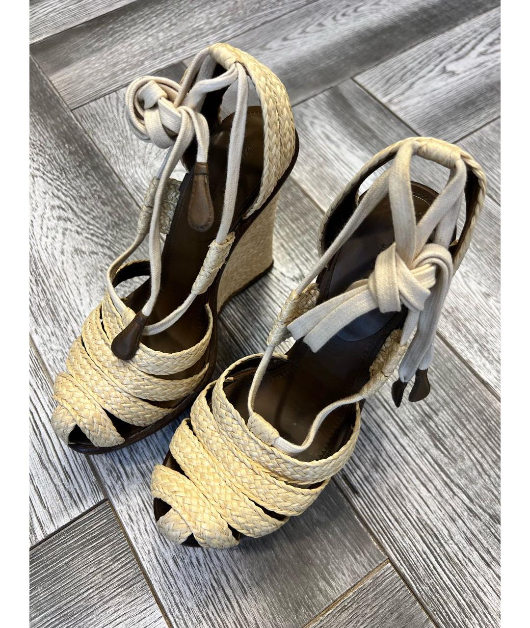 BOTTEGA VENETA Бежевые босоножки, фото 3